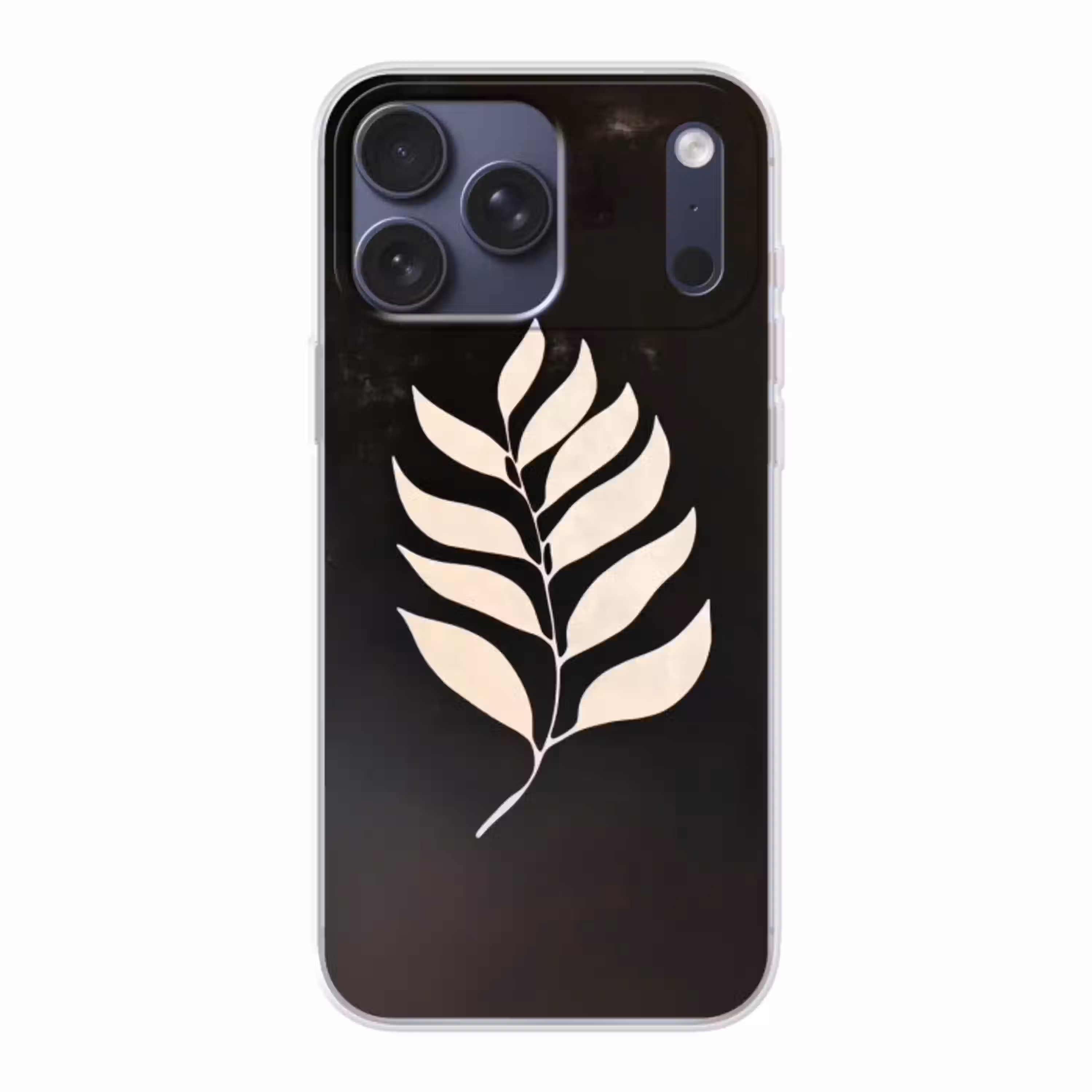 Blad - Wit - Minimalistisch Telefoonhoesje iPhone 17 Pro Max klein -3d