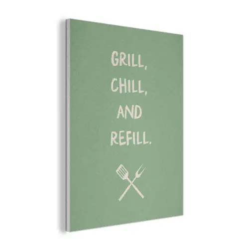 Grill - Groen - Zomer - Quote PET vilt klein -3d