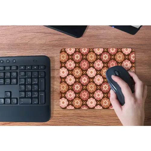Geometrisch - Bloemen - Kleurrijk muismat rubber klein 262 -toetsenbord