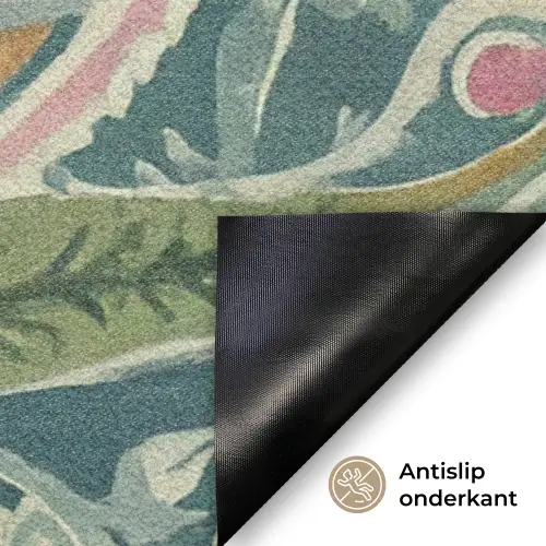 Patroon - Kleurrijk - Sierlijk - Groen Deurmat klein -antislip_NL