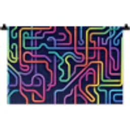 Retro - Abstract - Neon Wandkleed katoen klein -zz3d