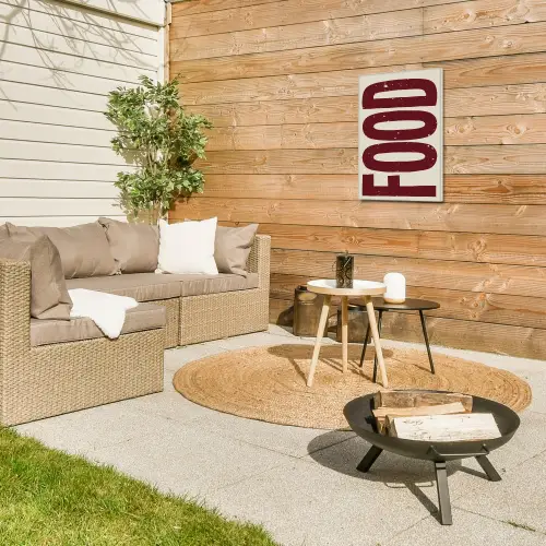 Eten - Japandi - Rood - Decoratie Tuinposter op houten frame 2 cm dik klein -sfeer2