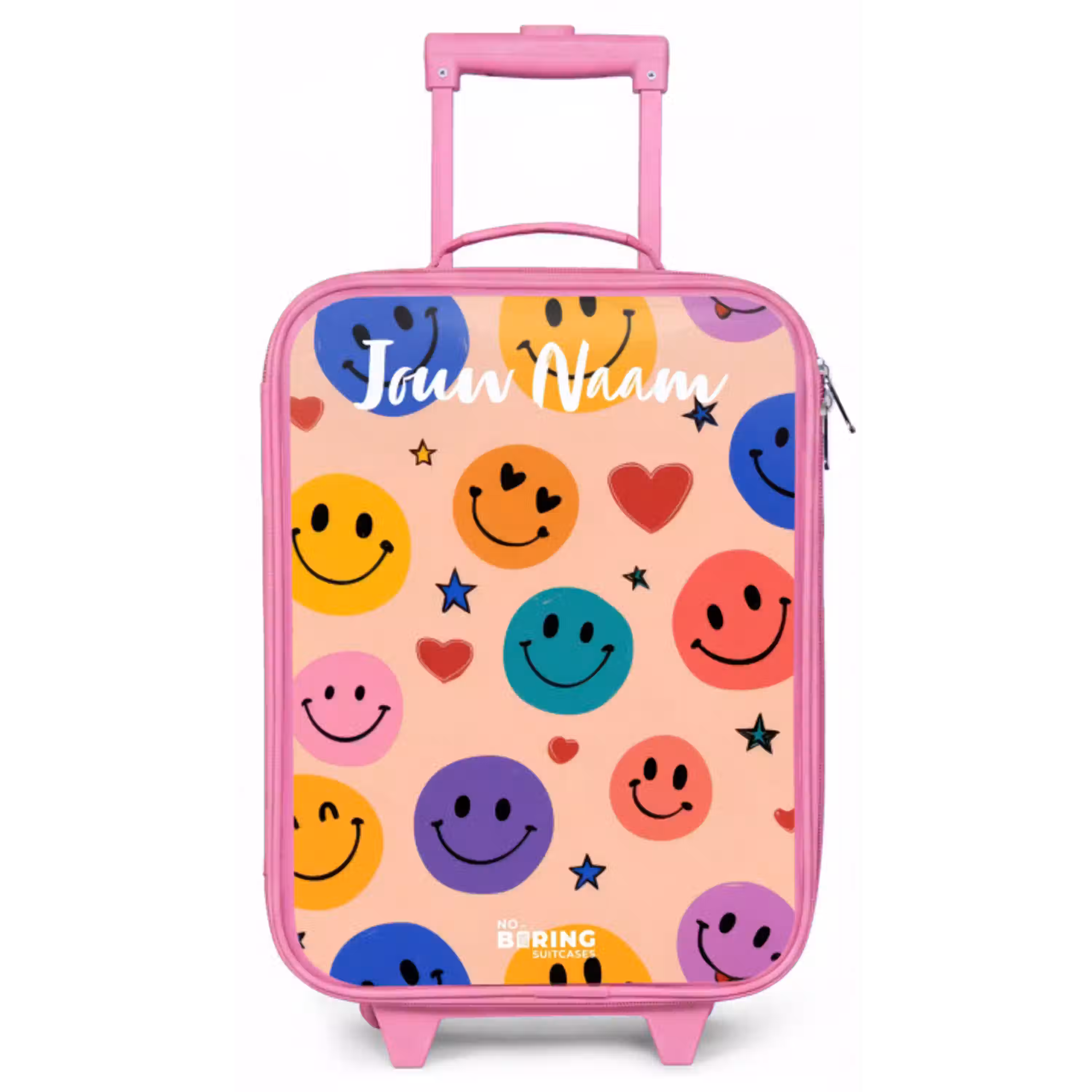 Vrolijk Smiley-patroon Kinderkoffer - Roze klein -zz3dotto
