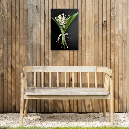 Lelietjes van dalen - Bloemen - Stilleven - Flora Tuinposter op houten frame 2 cm dik klein -sfeer4