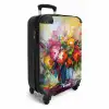 Bloemen - Kleurrijk - Bloempot - Olieverf NBS - Handbagage koffer - Unisex middel -productfoto_3d