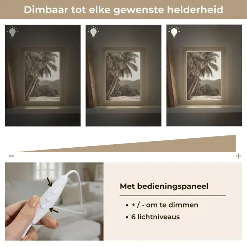 Eiland - Palmboom - Zee Light Box met kabel (Tafellamp) klein -USP_dimbaarNL