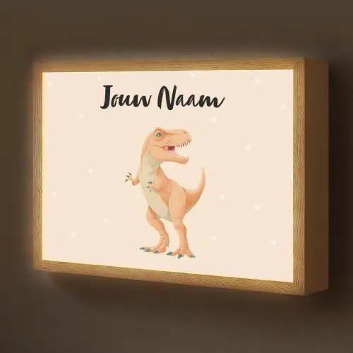 Oranje - Dino - T-Rex  - Stippen Light Box met batterij (Wandlamp kind) middel -z3d_website