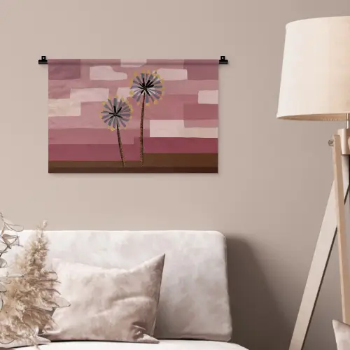 Illustratie - Bloemen - Vlakken - Abstract Wandkleed katoen klein -sfeer4