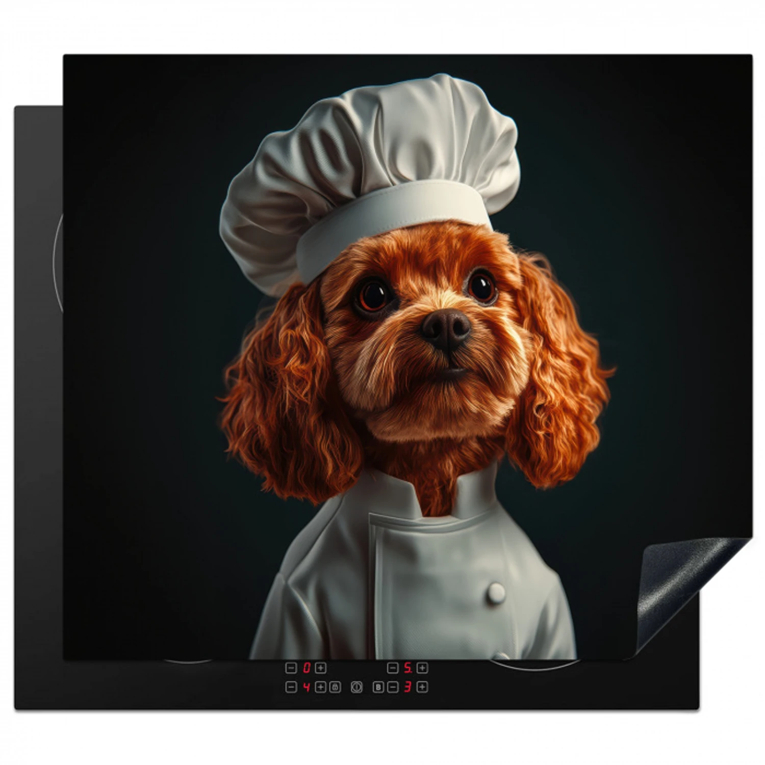 Bruin - Kok - Hondje Inductie beschermer vinyl 3mm middel -3d