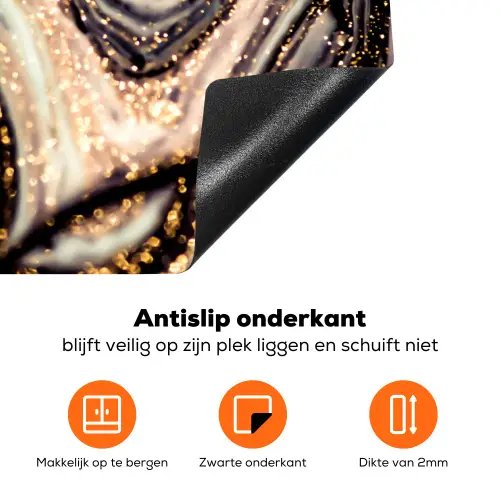 Kosmische Golven met Gouden Sterrenstof Inductie beschermer vinyl 3mm klein -zzzzzzz-td-onderkant