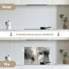 Kleurenpalet - Penseelstreken - Beige - Nevelig keuken achterwand spatscherm klein -voor_na_NL