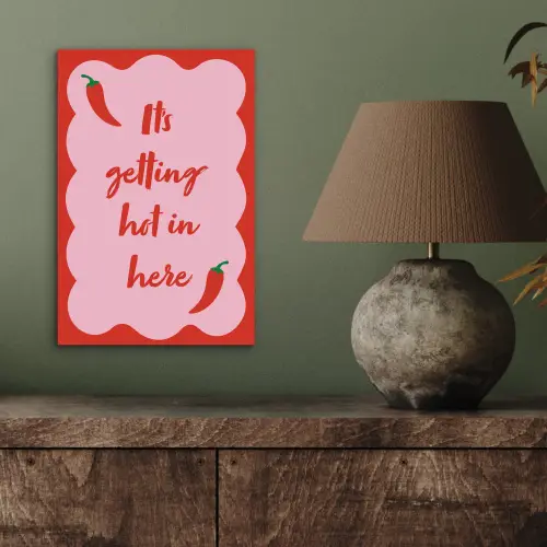 Chilipeper - Red - Hot - Quotes aluminium wit klein -sfeer2
