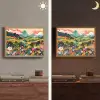 Zonlicht - Heuvels - Wolkenlucht Light Box met batterij (Wandlamp) middel -sfeer3