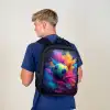 Neon - Bal - Kleurrijk Rugzak - Zwart middel -sfeer8