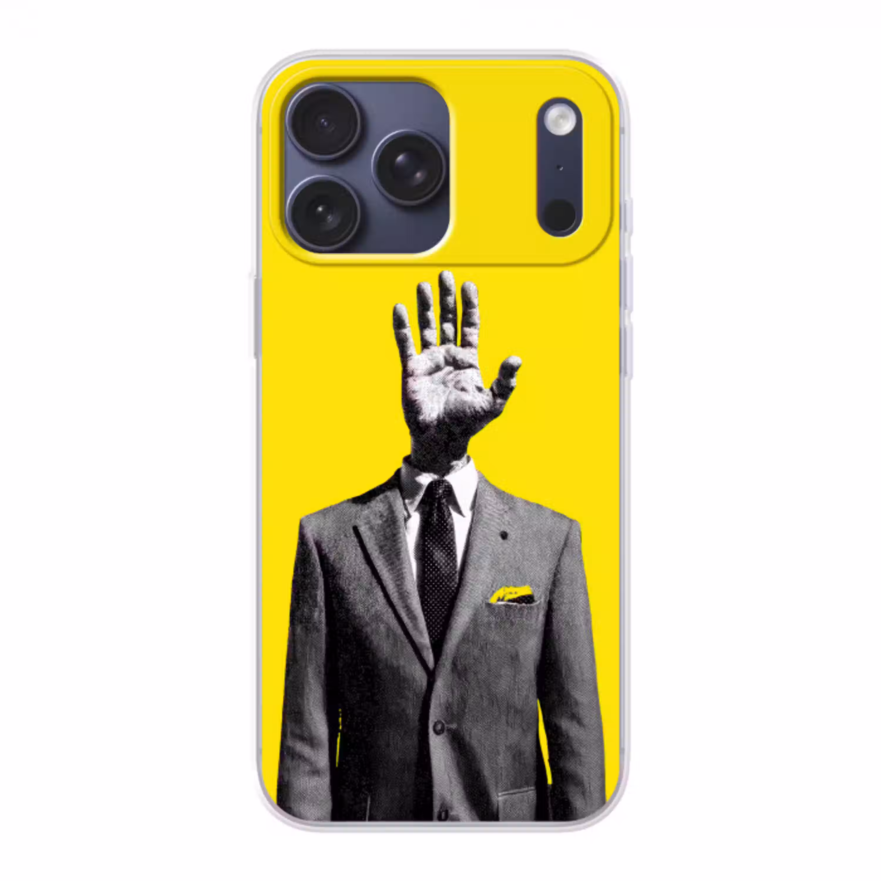 Pak - Hand - Geel Telefoonhoesje iPhone 17 Pro Max klein -3d
