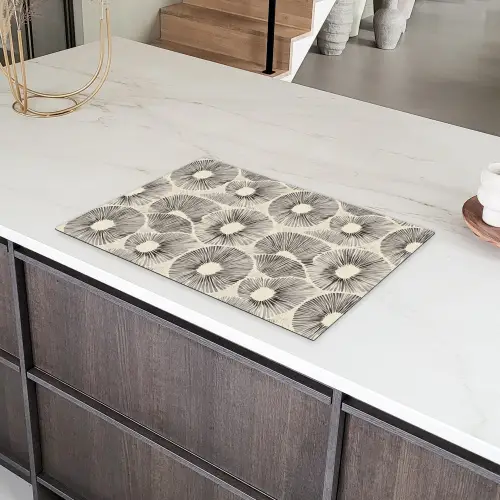 Cirkels - Patroon - Zwart Inductie beschermer vinyl 3mm klein 276 -sfeer8