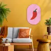 Peper - Rood - Illustratie Wandcirkel Ovaal Forex klein -sfeer4