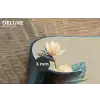 Paradijsvogelbloemen - Blauwgroene bladeren - Beige Placemat vinyl groot -closeup