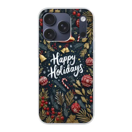 Feestelijk - Kerstgroet - Kleurrijk Telefoonhoesje iPhone 17 Pro klein -3d
