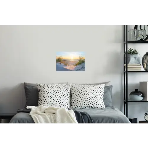 Strand - Zon - Duin - Gras - Zand - Horizon Muursticker klein -slaapkamer