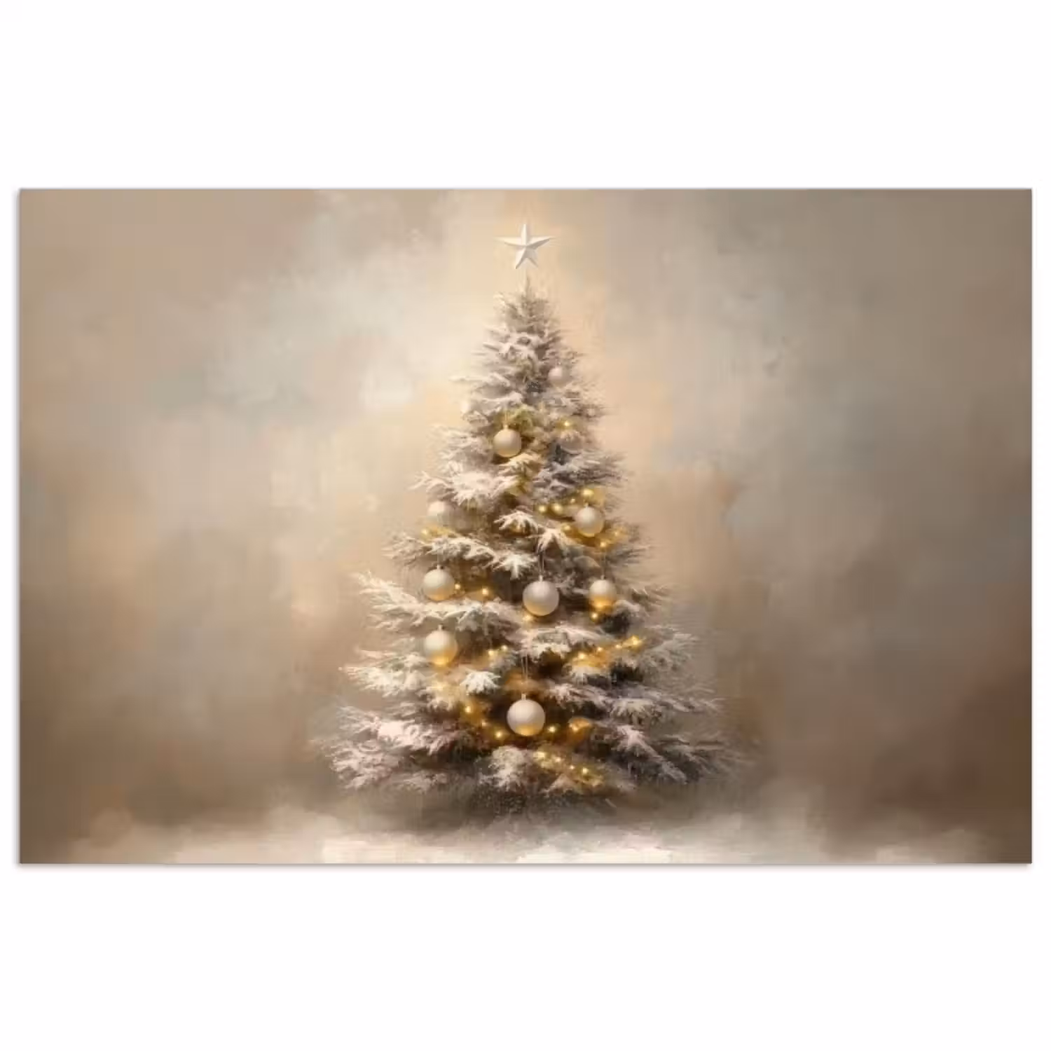 Poster - Kerst - kerstboom - Sneeuw - Art