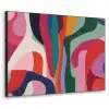 Vormen - Bochten - Kleurrijk - Abstract Textielframe zwart klein -3d
