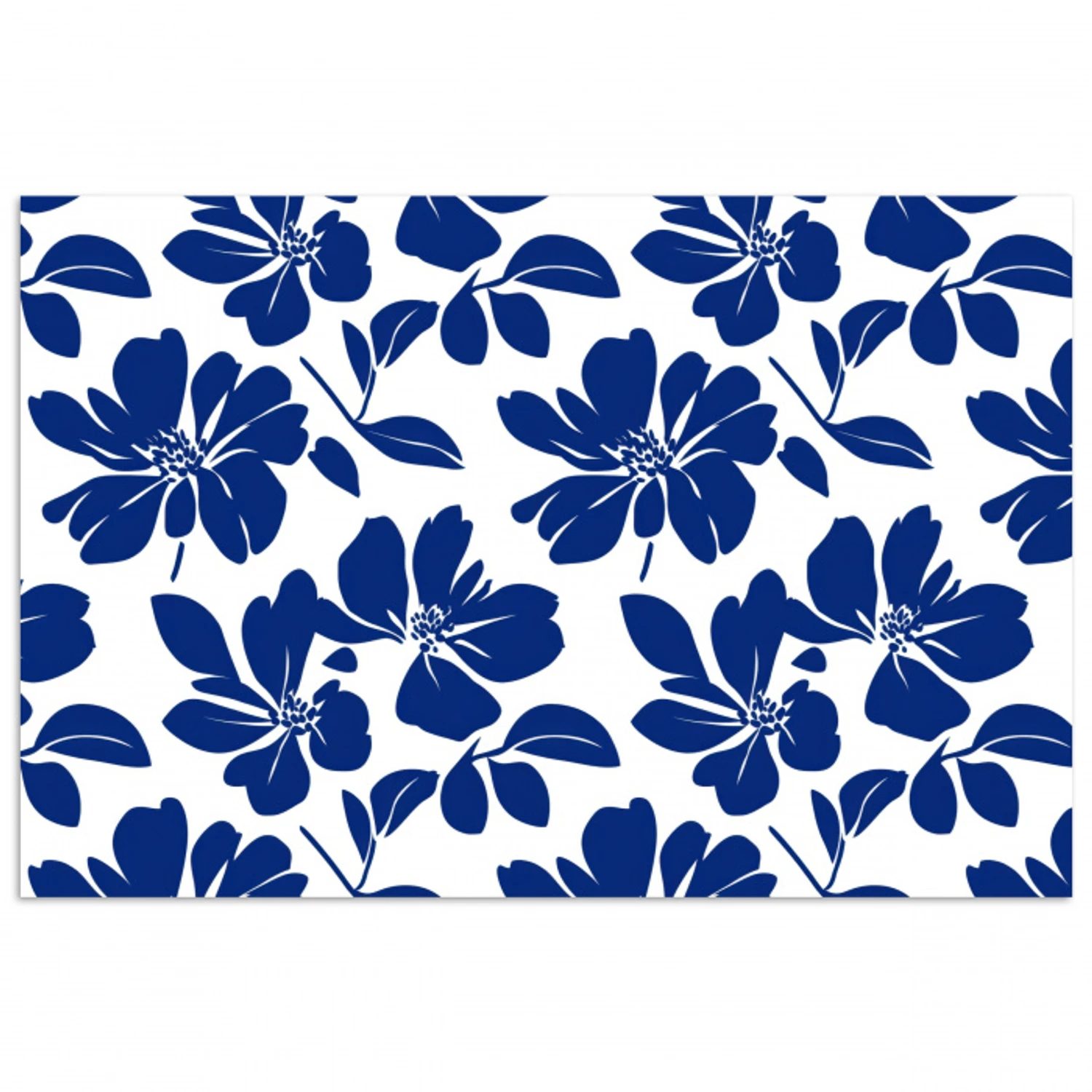 Floraal - Modern - Blauw poster papier klein 62 -3d