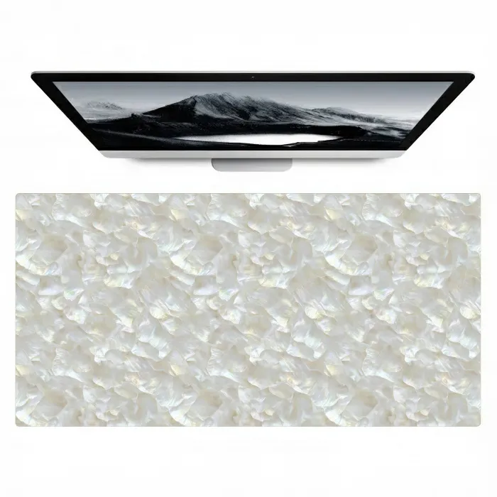 Parelmoerglans - Wit - Schelp Muismat XXL klein 681 -zzz3d