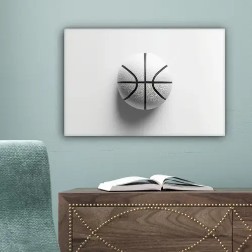 Basketbal - Wit - Schaduw - Lijnen canvas 2cm klein -sfeer4