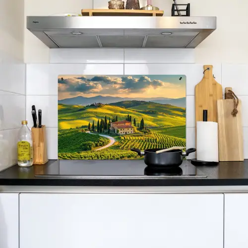 Toscane - Landschap - Wijngaarden Inductie beschemer met haakjes klein -sfeer2