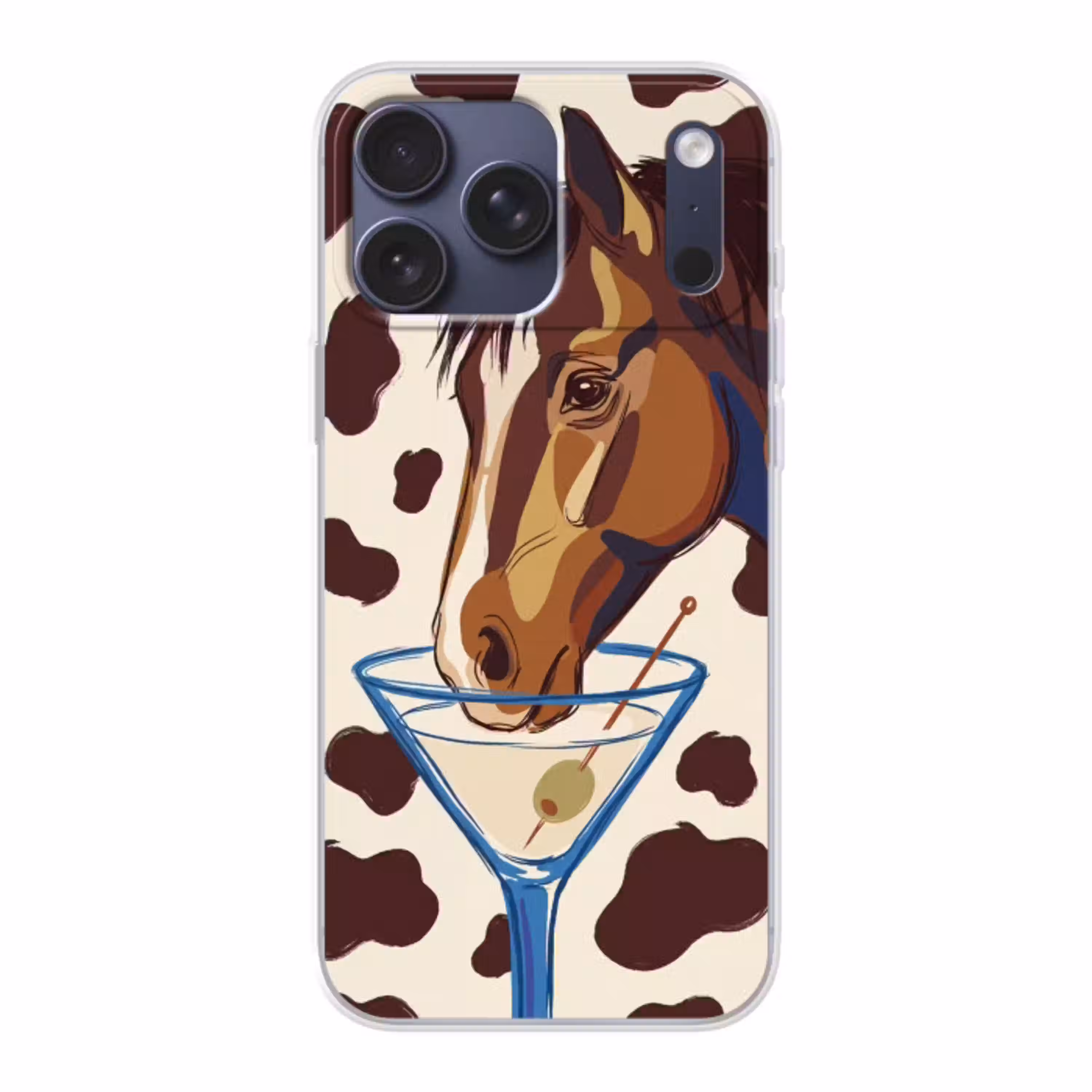 Paard - Martini - Dieren - Abstract - Bruin Telefoonhoesje iPhone 17 Pro Max klein -3d