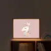 Eenhoorn - Roze - Bloemen Light Box met batterij (Wandlamp kind) middel -sfeer1_kind