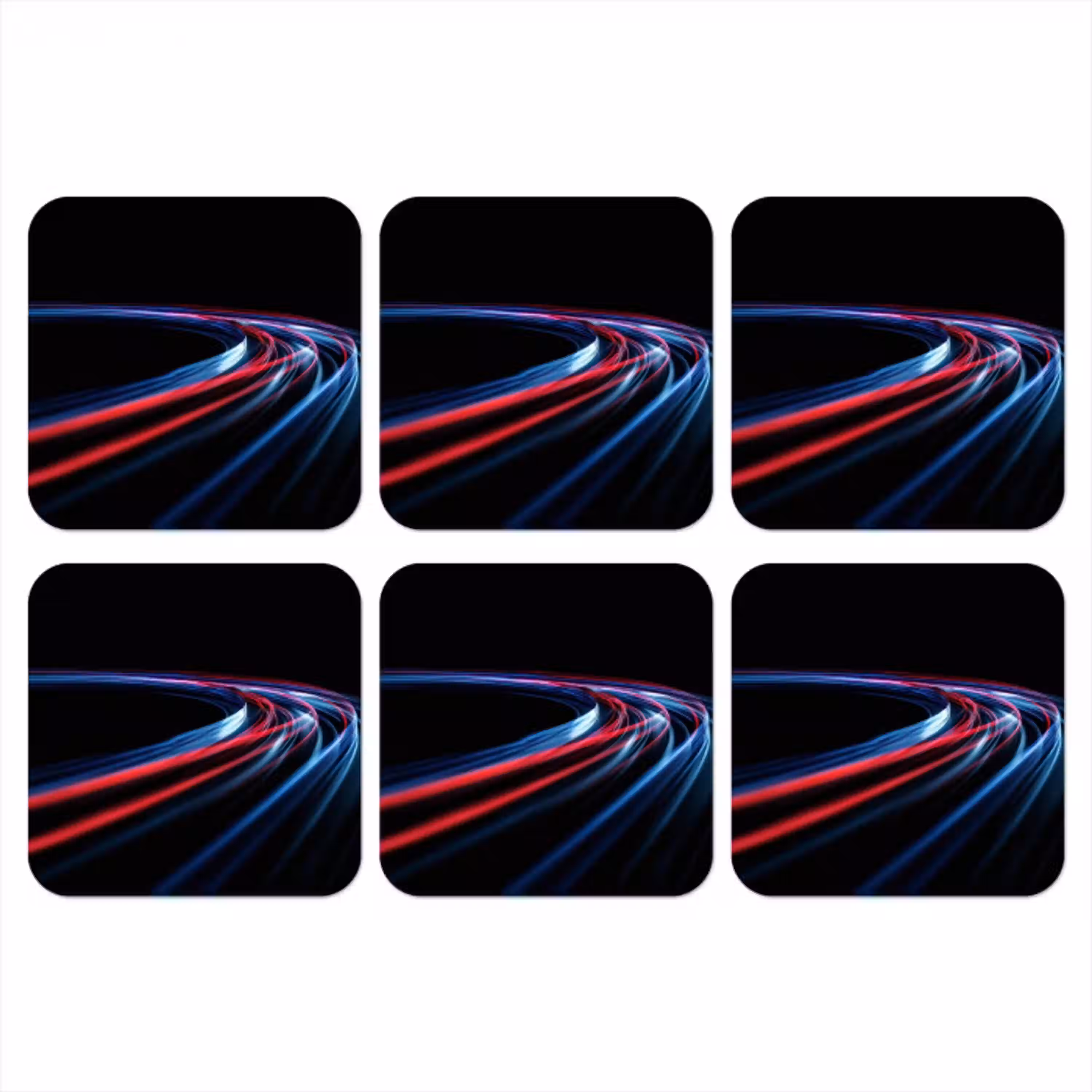 Gaming - Lichtbanen - Golvend - Rood onderzetter kurk middel -3d