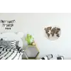 Wereldkaart - Stenen - Wit Wandcirkel aluminium klein -kinderkamer