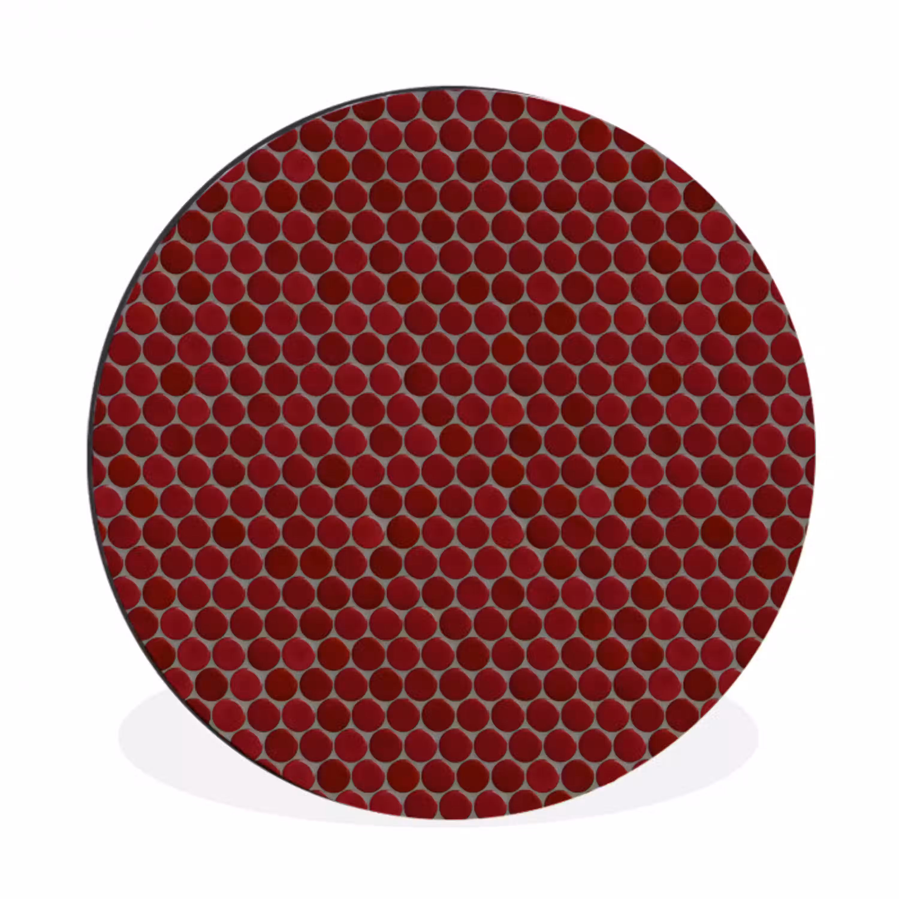 Penny - Mozaïek - Rond - Rood Wandcirkel aluminium klein 190 -3d