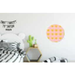 Katten - Patroon - Roze Wandcirkel aluminium klein 190 -kinderkamer
