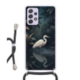 Reiger - Water - Natuur - Modern - Wit Hoesje Samsung Galaxy A52 5G met koord klein -3d