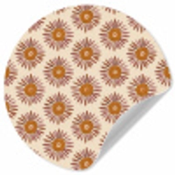 Patroon - Retro - Bruin Wandcirkel behangsticker klein 186 -3d