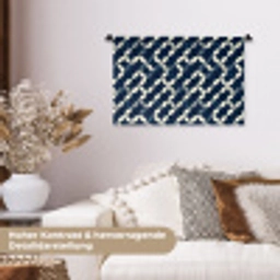 Abstract - Patroon - Blauw Wandkleed katoen klein 269 -tsfeer1_DE