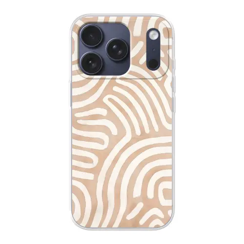 Beige - Aardspatroon Telefoonhoesje iPhone 17 Pro klein -3d
