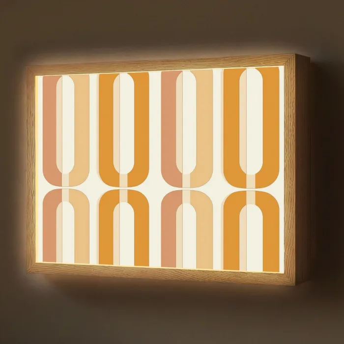 U-vorm - Retro - Oranje Light Box met batterij (Wandlamp) middel 907 -z3d_website