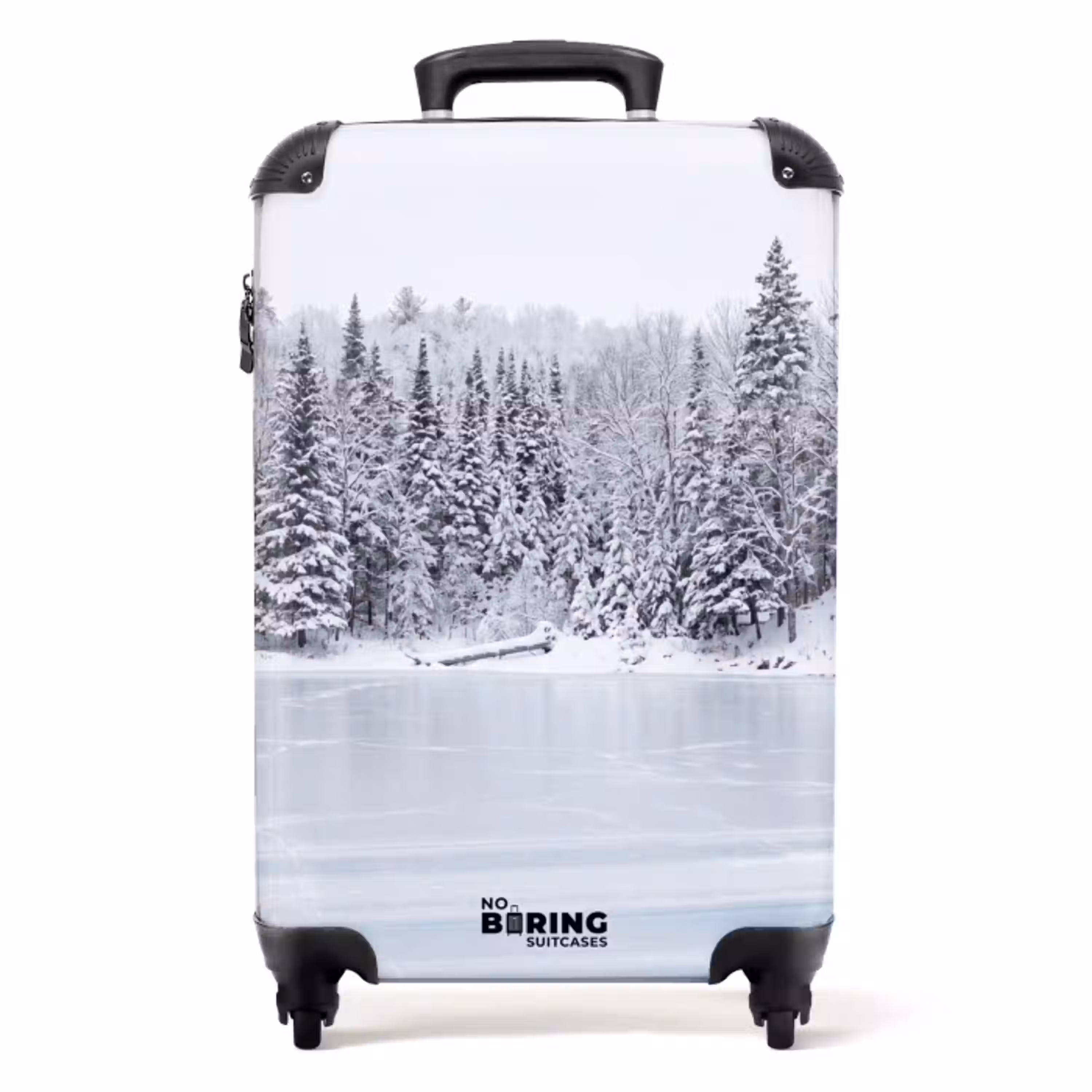 Meer - Dennen - IJs - Winter - Rustgevend NBS - Handbagage koffer - Volwassenen Unisex middel -productfoto_recht