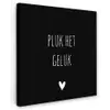 Quote - Spreuken - Pluk het geluk Tuinposter op houten frame 2 cm dik klein -3d