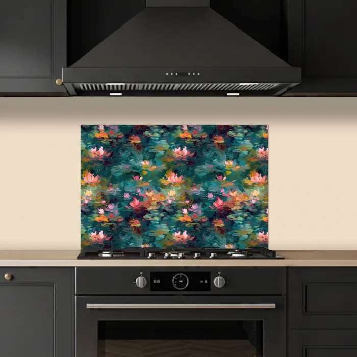 Waterlelies - Vijver - Water keuken achterwand spatscherm klein 900 -sfeer1