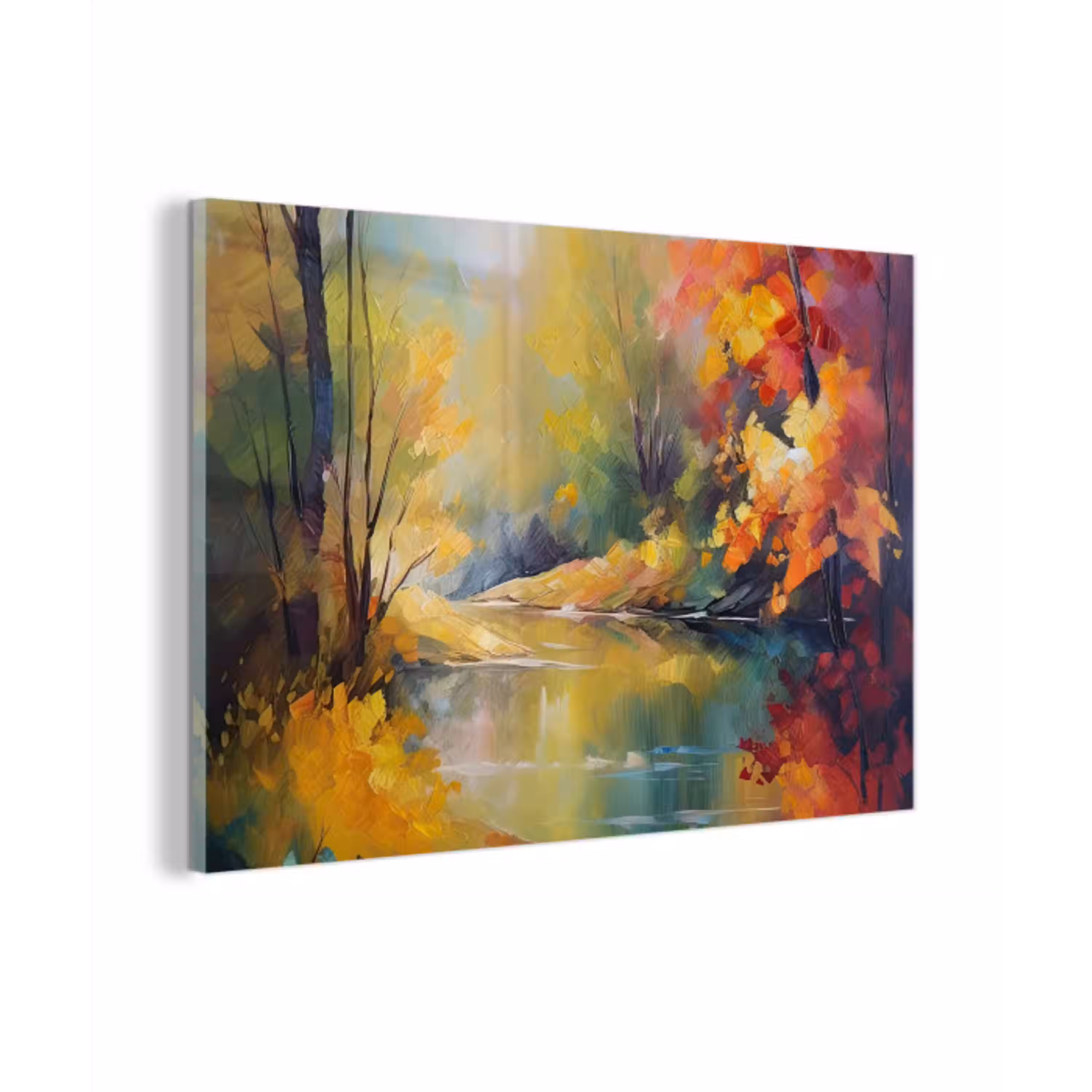 Landschap - Olieverf - Rivier - Kleurrijk plexiglas 5mm klein -z3d