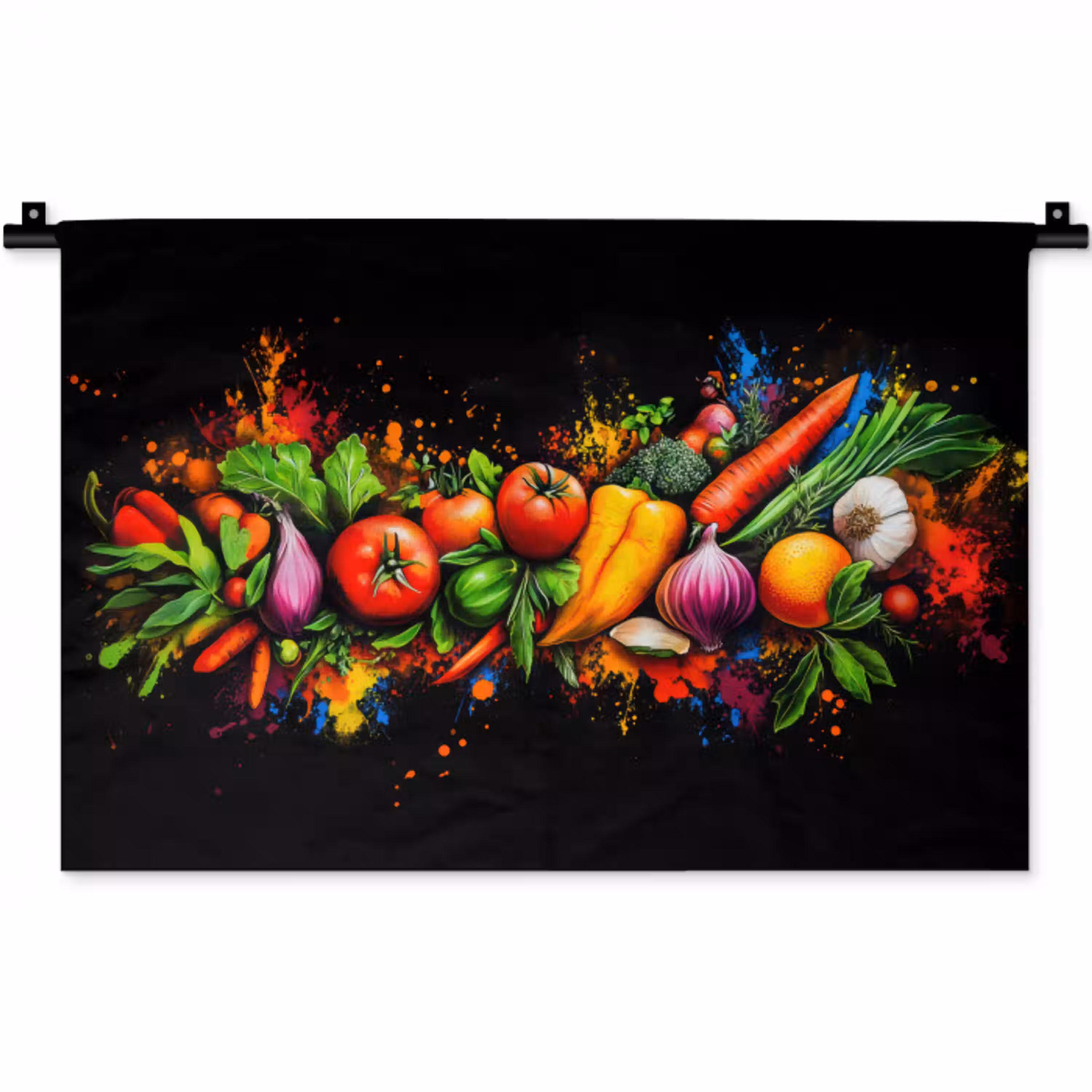 Groente - Eten - Kruiden - Graffiti - Koken Wandkleed katoen klein -zz3d