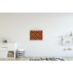 Patroon - Retro - Kleurrijk textielposter latten blank klein 122 -kinderkamer