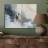 Blauw - Modern - Marmer - Abstract - Goud PET vilt klein -sfeer2