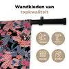 Zomer - Vlinder - Zwart - Roze Wandkleed katoen klein 269 -sfeer2