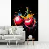 Kersen - Fruit - Graffiti - Verf - Abstract - Modern - Kleurrijk fotobehang vinyl groot -woonkamer